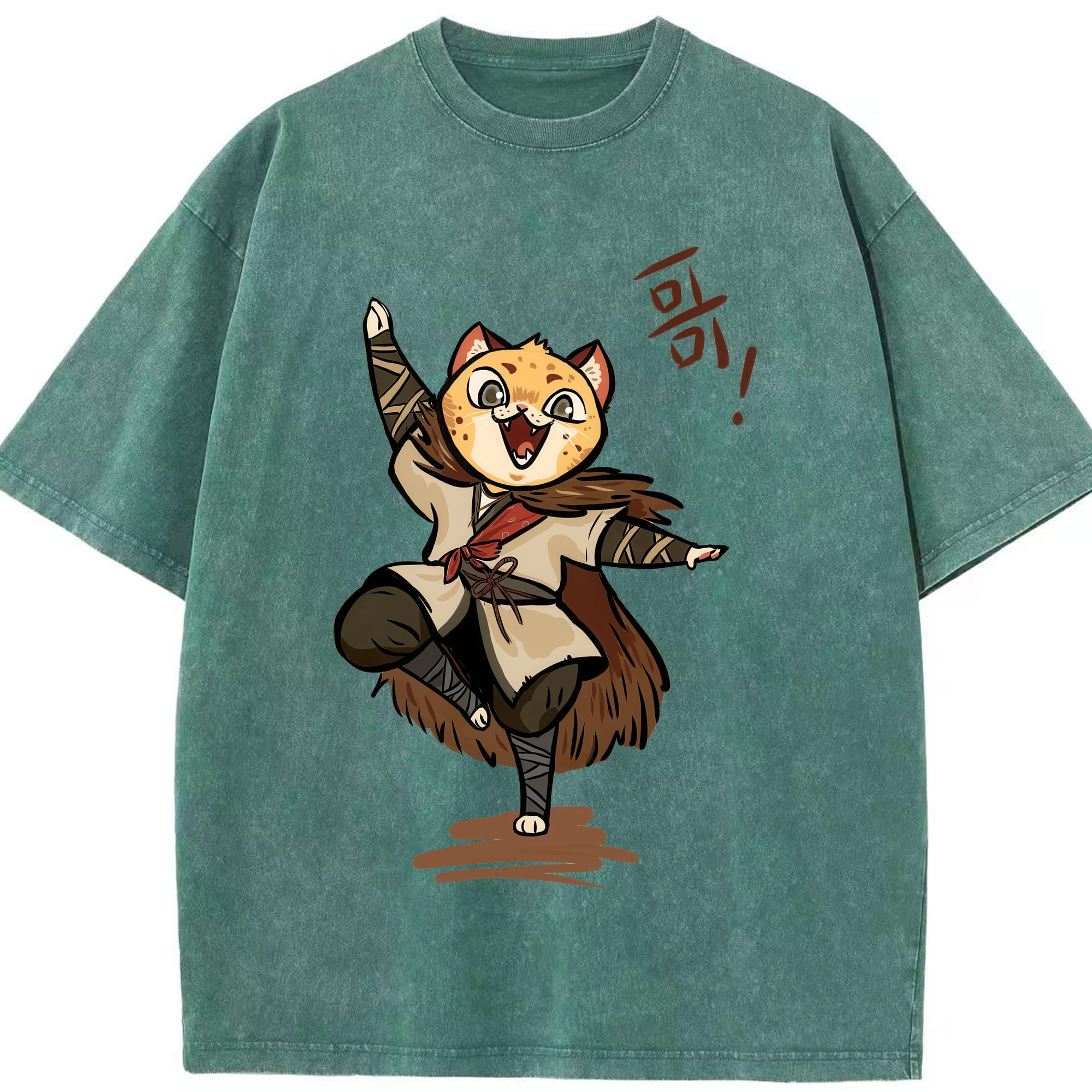 （画像用） Ne Zha 2 ナタ 魔童の大暴れ 綿100% ヴィンテージ風 半袖Tシャツ（フロントプリント）
